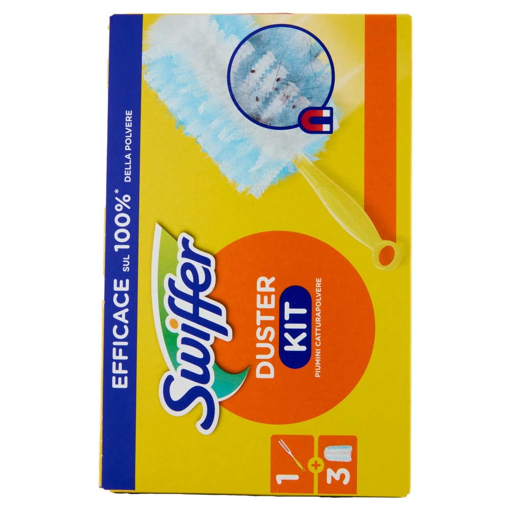 Swiffer Duster Kit Cattura Polvere (1 Manico + 3 Piumini per spolverare)